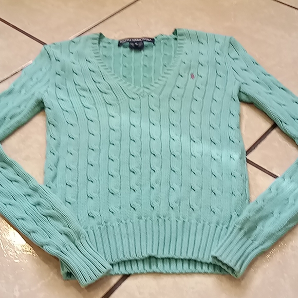 Ralph Lauren Tops - Ralph Lauren Sport cable knit sweater XS Mint Green